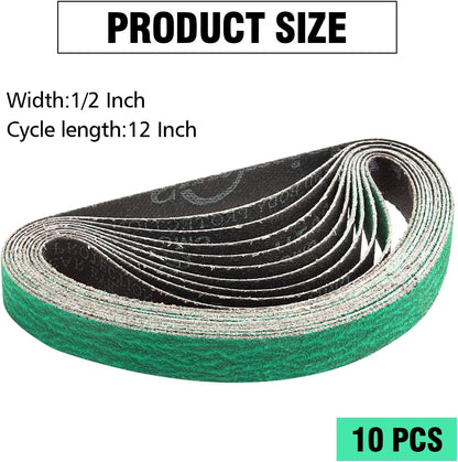 1/2x12 400 Medium Grit Belts for Work Sharp Knife & Tool Sharpener, 24 PCS | Replacement Sanding Belt, 1/2 x 12 Inch, Fits WSKTS & WSKTS-KT/Mk.1 & Mk.2