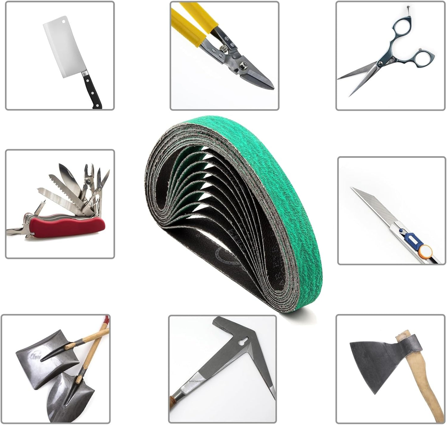 1/2x12 400 Medium Grit Belts for Work Sharp Knife & Tool Sharpener, 24 PCS | Replacement Sanding Belt, 1/2 x 12 Inch, Fits WSKTS & WSKTS-KT/Mk.1 & Mk.2