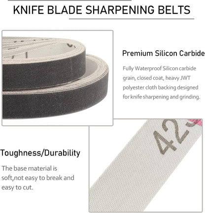 1/2x12 400 Medium Grit Belts for Work Sharp Knife & Tool Sharpener, 24 PCS | Replacement Sanding Belt, 1/2 x 12 Inch, Fits WSKTS & WSKTS-KT/Mk.1 & Mk.2