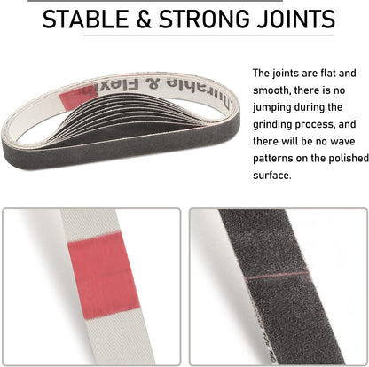 1/2x12 400 Medium Grit Belts for Work Sharp Knife & Tool Sharpener, 24 PCS | Replacement Sanding Belt, 1/2 x 12 Inch, Fits WSKTS & WSKTS-KT/Mk.1 & Mk.2