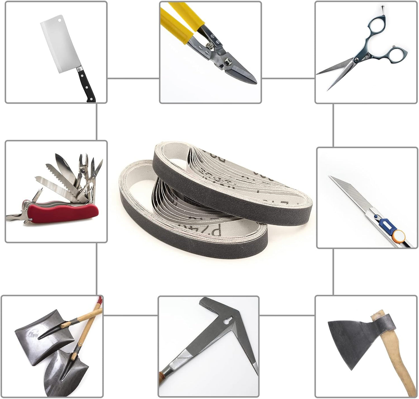 1/2x12 400 Medium Grit Belts for Work Sharp Knife & Tool Sharpener, 24 PCS | Replacement Sanding Belt, 1/2 x 12 Inch, Fits WSKTS & WSKTS-KT/Mk.1 & Mk.2