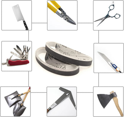 1/2x12 400 Medium Grit Belts for Work Sharp Knife & Tool Sharpener, 24 PCS | Replacement Sanding Belt, 1/2 x 12 Inch, Fits WSKTS & WSKTS-KT/Mk.1 & Mk.2