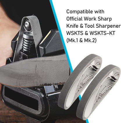 1/2x12 400 Medium Grit Belts for Work Sharp Knife & Tool Sharpener, 24 PCS | Replacement Sanding Belt, 1/2 x 12 Inch, Fits WSKTS & WSKTS-KT/Mk.1 & Mk.2