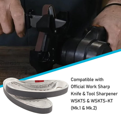 1/2x12 400 Medium Grit Belts for Work Sharp Knife & Tool Sharpener, 24 PCS | Replacement Sanding Belt, 1/2 x 12 Inch, Fits WSKTS & WSKTS-KT/Mk.1 & Mk.2