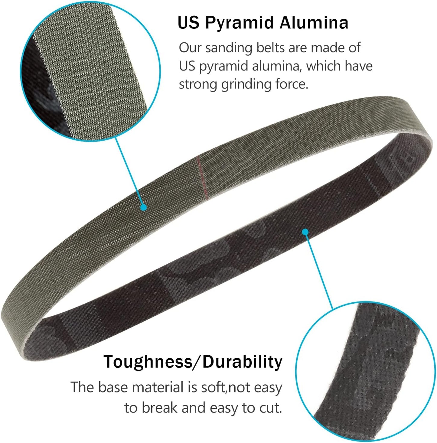 1/2x12 400 Medium Grit Belts for Work Sharp Knife & Tool Sharpener, 24 PCS | Replacement Sanding Belt, 1/2 x 12 Inch, Fits WSKTS & WSKTS-KT/Mk.1 & Mk.2