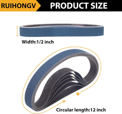 1/2x12 400 Medium Grit Belts for Work Sharp Knife & Tool Sharpener, 24 PCS | Replacement Sanding Belt, 1/2 x 12 Inch, Fits WSKTS & WSKTS-KT/Mk.1 & Mk.2