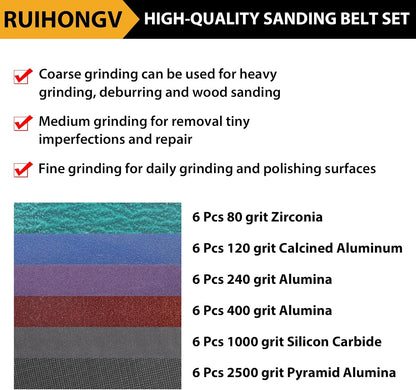 1/2x12 400 Medium Grit Belts for Work Sharp Knife & Tool Sharpener, 24 PCS | Replacement Sanding Belt, 1/2 x 12 Inch, Fits WSKTS & WSKTS-KT/Mk.1 & Mk.2