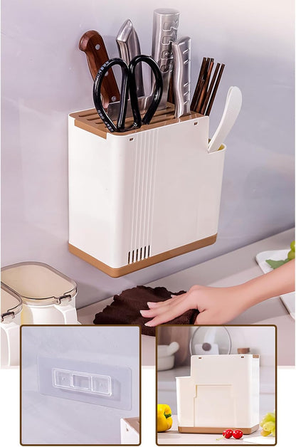 Compact Cutter Rack for Kitchen Storage with Vertical Design and Easy Surfaces Kitchen Storage Rack