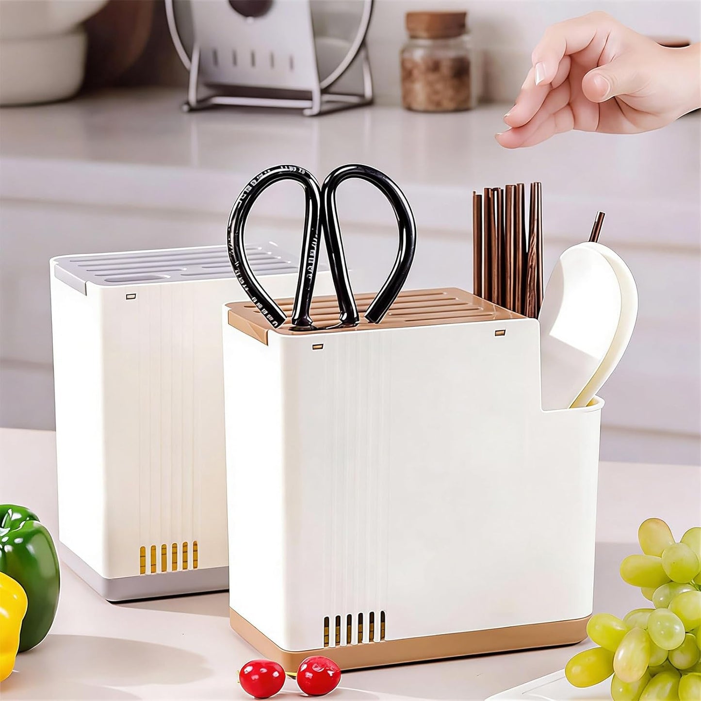 Compact Cutter Rack for Kitchen Storage with Vertical Design and Easy Surfaces Kitchen Storage Rack