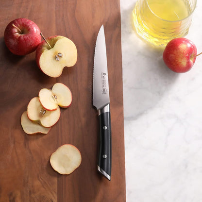Cangshan HELENA Series German Steel Forged 5" Serrated Utility Knife (Black)