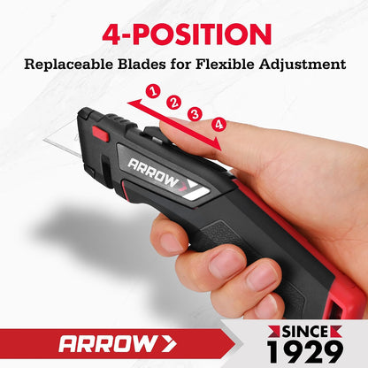 ARROW Retractable Utility Knife, Quick Change Box Cutter with 15 SK2 Blades