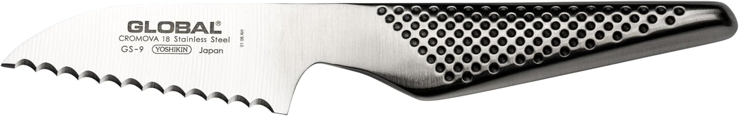 Global GS-9-3 inch, 8cm Serrated Tomato Knife, 3", Silver