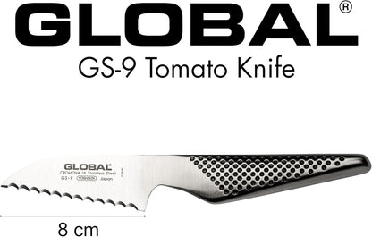 Global GS-9-3 inch, 8cm Serrated Tomato Knife, 3", Silver