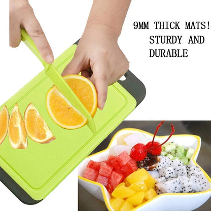 Mini Kitchen Cutting Board Mats, BPA-Free, Dishwasher Safe, Juice Grooves, Thicker Boards, Easy Grip Handle, Non Porous (1)