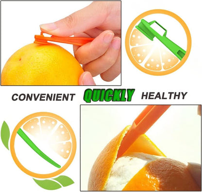 Orange Citrus Peelers Citrus Lemon Citrus Peel Cutter Plastic Easy Slicer Cutter Peeler Remover Opener Kitchen Accessories Knife Cooking Tool Kitchen Gadget (4 Pack)