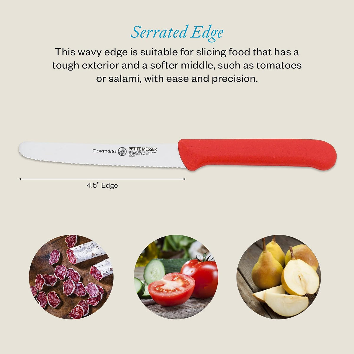 4.5” Serrated Tomato Knife with Matching Sheath, Black - German 1.4116 Steel Alloy - Rust Resistant & Easy to Maintain - Handcrafted in Santa Catarina, Portugal