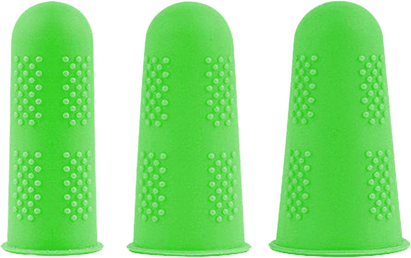 3X Finger Thumb Cots Silicone Cut Resistant for Sculpturing Non Slip Kitchen Tools for Gardening Fingertip Cover Finger Protector Sleeve, Green