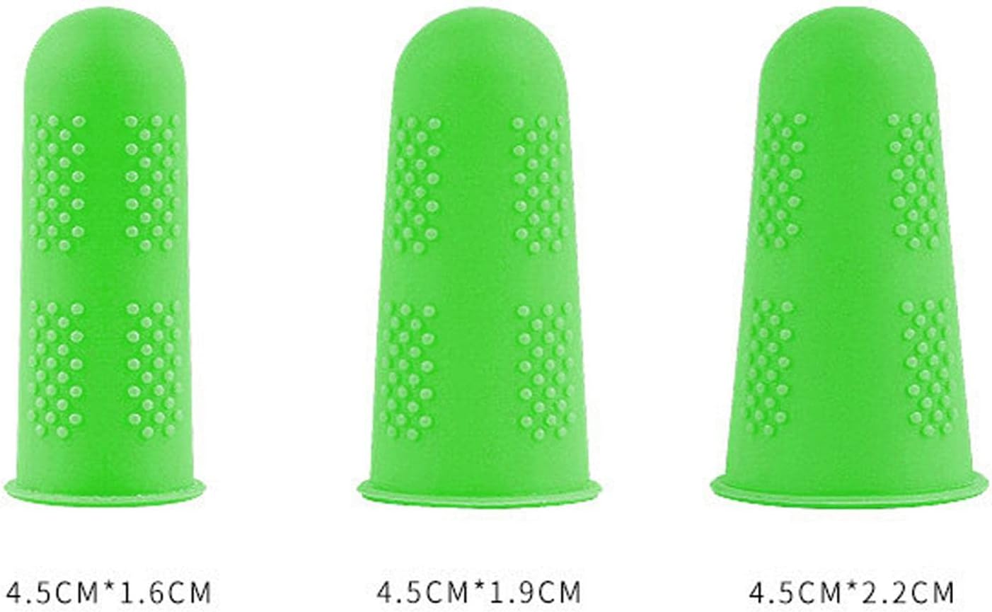 3X Finger Thumb Cots Silicone Cut Resistant for Sculpturing Non Slip Kitchen Tools for Gardening Fingertip Cover Finger Protector Sleeve, Green