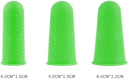 3X Finger Thumb Cots Silicone Cut Resistant for Sculpturing Non Slip Kitchen Tools for Gardening Fingertip Cover Finger Protector Sleeve, Green
