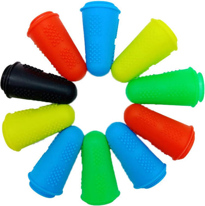 3X Finger Thumb Cots Silicone Cut Resistant for Sculpturing Non Slip Kitchen Tools for Gardening Fingertip Cover Finger Protector Sleeve, Green