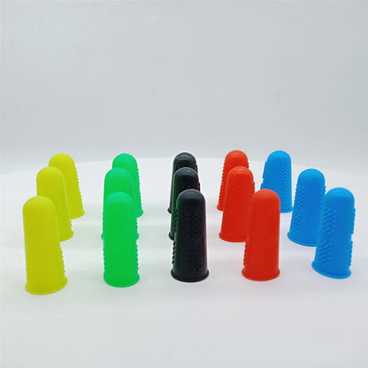 3X Finger Thumb Cots Silicone Cut Resistant for Sculpturing Non Slip Kitchen Tools for Gardening Fingertip Cover Finger Protector Sleeve, Green