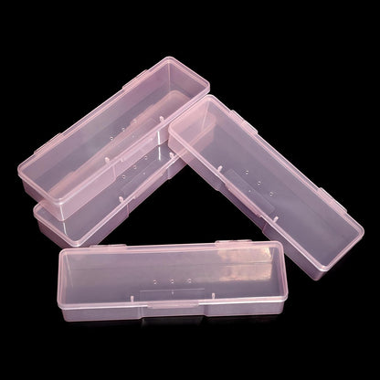 4Pcs Transparent Storage Boxes For Nail Tool Professional Pedicure Manicure Tools Set Plastic Nail Art Tool Box Storage Case Nail Supplies, Pink