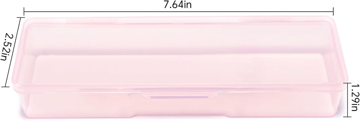 4Pcs Transparent Storage Boxes For Nail Tool Professional Pedicure Manicure Tools Set Plastic Nail Art Tool Box Storage Case Nail Supplies, Pink
