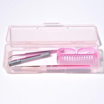 4Pcs Transparent Storage Boxes For Nail Tool Professional Pedicure Manicure Tools Set Plastic Nail Art Tool Box Storage Case Nail Supplies, Pink