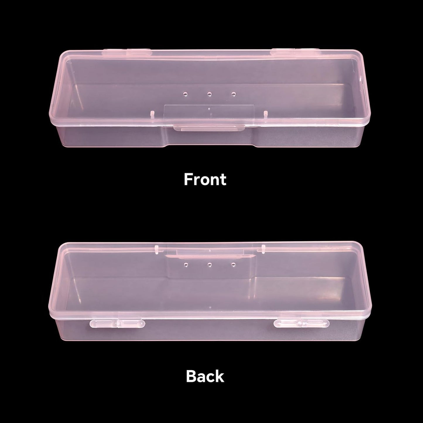 4Pcs Transparent Storage Boxes For Nail Tool Professional Pedicure Manicure Tools Set Plastic Nail Art Tool Box Storage Case Nail Supplies, Pink
