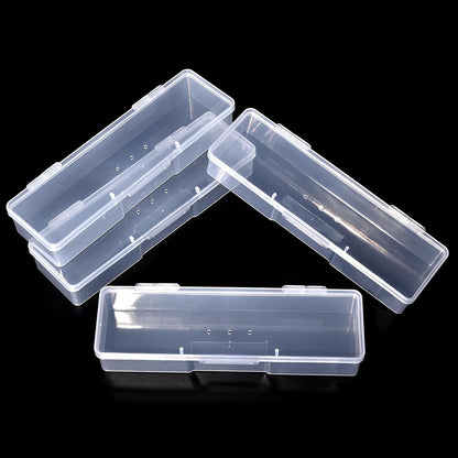 4Pcs Transparent Storage Boxes For Nail Tool Professional Pedicure Manicure Tools Set Plastic Nail Art Tool Box Storage Case Nail Supplies, Pink