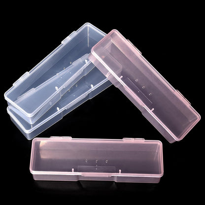 4Pcs Transparent Storage Boxes For Nail Tool Professional Pedicure Manicure Tools Set Plastic Nail Art Tool Box Storage Case Nail Supplies, Pink