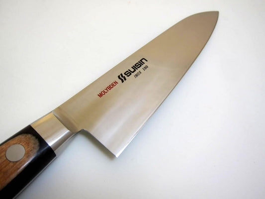 .com Suisin Inox Western-Style Knife Series, Genuine Sakai-Manufactured, Inox Steel 7.1” (180mm) Santoku/Gyuto Knife