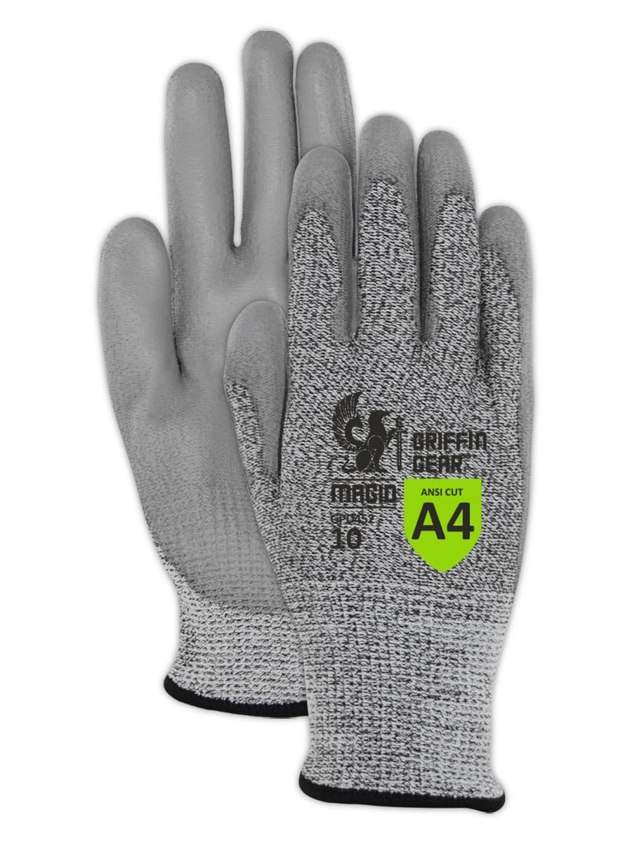 MAGID Griffin Gear ANSI A4 Liquid Repellent Nitrile Work Gloves , 12 Pairs, Size 10/XL, GPD452