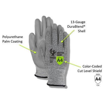 MAGID Griffin Gear ANSI A4 Liquid Repellent Nitrile Work Gloves , 12 Pairs, Size 10/XL, GPD452
