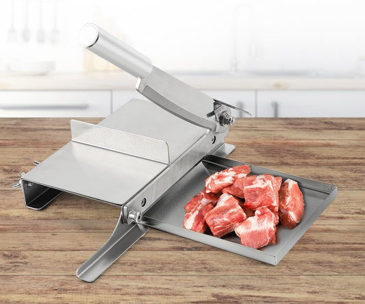 Manual Ribs Meat Slicer Household Stainless Steel Small Bone Cutting Slicing Machine Chicken Lamb Chops Ribs Herb Pastry Cutter for Home Cooking