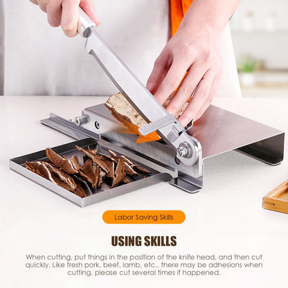 Manual Ribs Meat Slicer Household Stainless Steel Small Bone Cutting Slicing Machine Chicken Lamb Chops Ribs Herb Pastry Cutter for Home Cooking