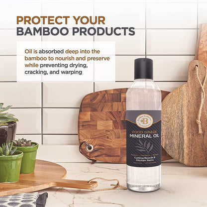 Mineral Oil - 8 oz Food Grade Mineral Oil for Wood Cutting Board, Cutting Board Oil Conditioner, Butcher Block Oil, Food Safe Wood Oil for Bamboo Boards, Countertops, Teak, Marble, Soapstone