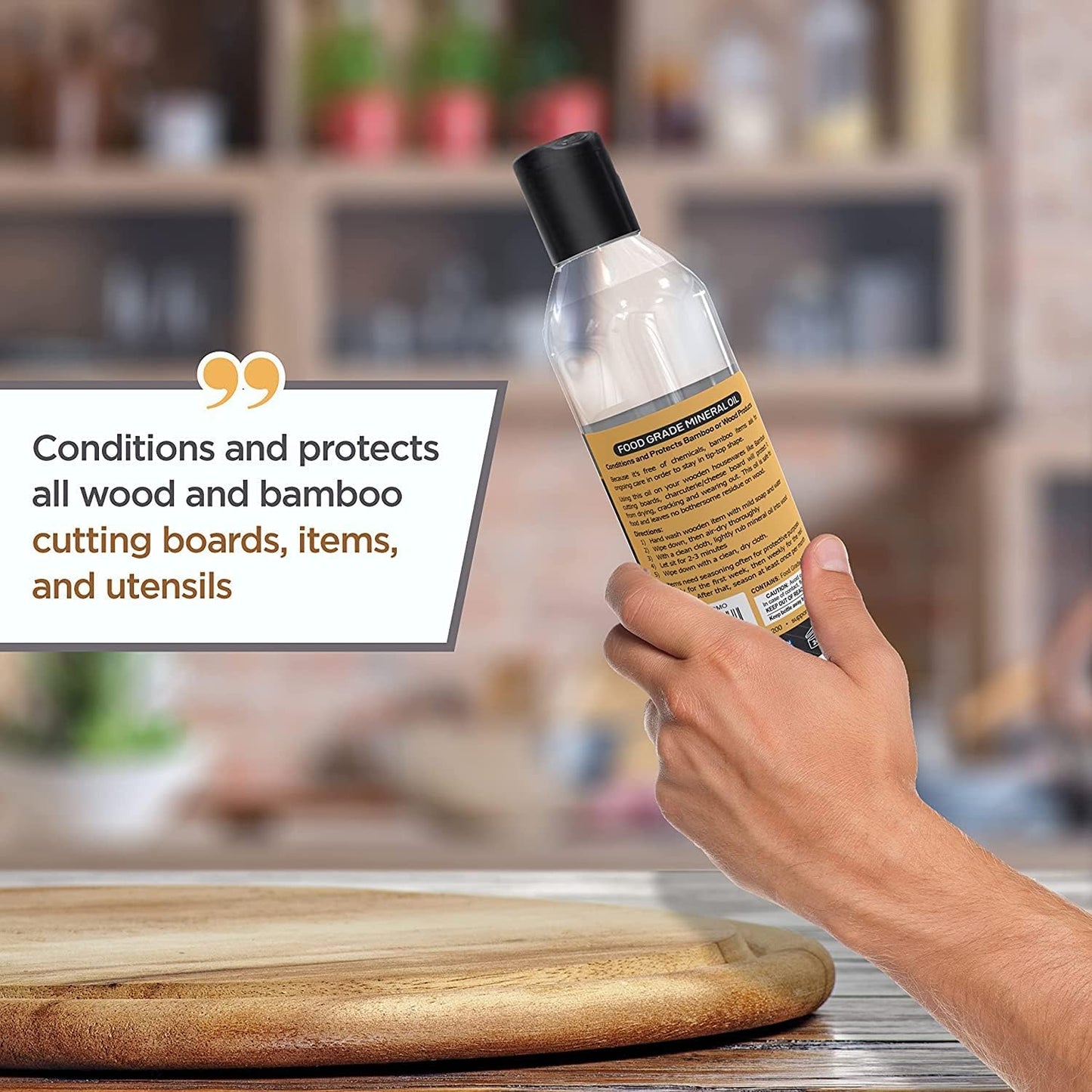 Mineral Oil - 8 oz Food Grade Mineral Oil for Wood Cutting Board, Cutting Board Oil Conditioner, Butcher Block Oil, Food Safe Wood Oil for Bamboo Boards, Countertops, Teak, Marble, Soapstone