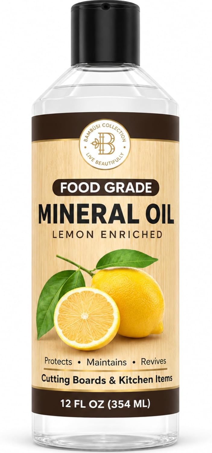 Mineral Oil - 8 oz Food Grade Mineral Oil for Wood Cutting Board, Cutting Board Oil Conditioner, Butcher Block Oil, Food Safe Wood Oil for Bamboo Boards, Countertops, Teak, Marble, Soapstone