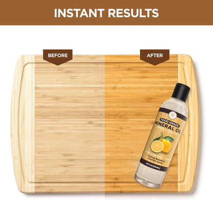 Mineral Oil - 8 oz Food Grade Mineral Oil for Wood Cutting Board, Cutting Board Oil Conditioner, Butcher Block Oil, Food Safe Wood Oil for Bamboo Boards, Countertops, Teak, Marble, Soapstone