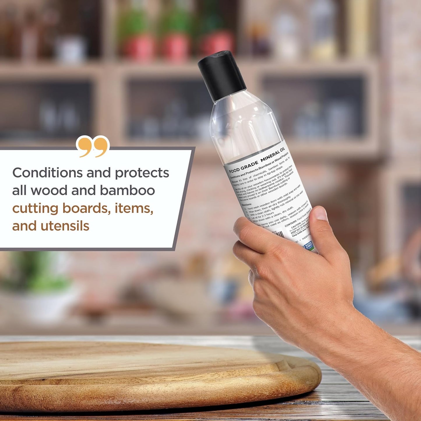 Mineral Oil - 8 oz Food Grade Mineral Oil for Wood Cutting Board, Cutting Board Oil Conditioner, Butcher Block Oil, Food Safe Wood Oil for Bamboo Boards, Countertops, Teak, Marble, Soapstone