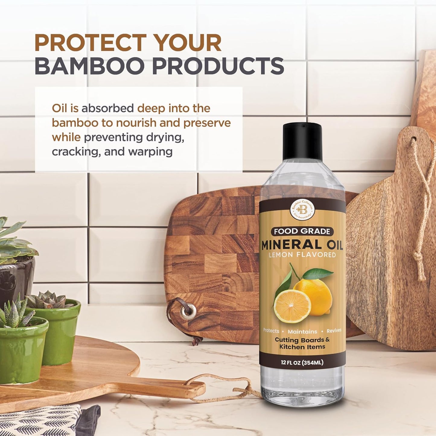 Mineral Oil - 8 oz Food Grade Mineral Oil for Wood Cutting Board, Cutting Board Oil Conditioner, Butcher Block Oil, Food Safe Wood Oil for Bamboo Boards, Countertops, Teak, Marble, Soapstone