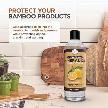 Mineral Oil - 8 oz Food Grade Mineral Oil for Wood Cutting Board, Cutting Board Oil Conditioner, Butcher Block Oil, Food Safe Wood Oil for Bamboo Boards, Countertops, Teak, Marble, Soapstone