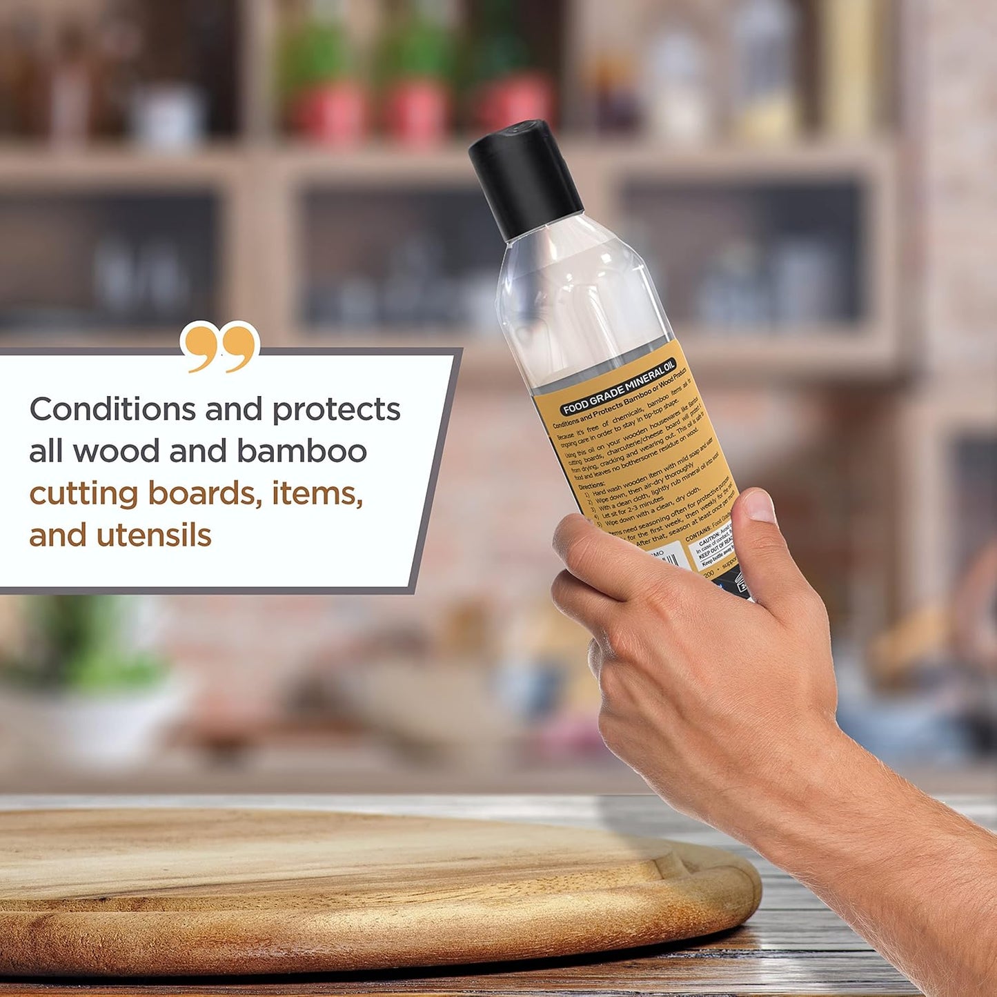 Mineral Oil - 8 oz Food Grade Mineral Oil for Wood Cutting Board, Cutting Board Oil Conditioner, Butcher Block Oil, Food Safe Wood Oil for Bamboo Boards, Countertops, Teak, Marble, Soapstone