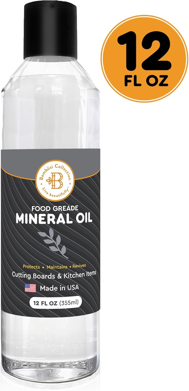 Mineral Oil - 8 oz Food Grade Mineral Oil for Wood Cutting Board, Cutting Board Oil Conditioner, Butcher Block Oil, Food Safe Wood Oil for Bamboo Boards, Countertops, Teak, Marble, Soapstone
