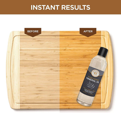 Mineral Oil - 8 oz Food Grade Mineral Oil for Wood Cutting Board, Cutting Board Oil Conditioner, Butcher Block Oil, Food Safe Wood Oil for Bamboo Boards, Countertops, Teak, Marble, Soapstone