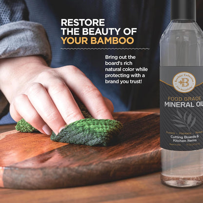 Mineral Oil - 8 oz Food Grade Mineral Oil for Wood Cutting Board, Cutting Board Oil Conditioner, Butcher Block Oil, Food Safe Wood Oil for Bamboo Boards, Countertops, Teak, Marble, Soapstone