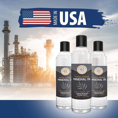 Mineral Oil - 8 oz Food Grade Mineral Oil for Wood Cutting Board, Cutting Board Oil Conditioner, Butcher Block Oil, Food Safe Wood Oil for Bamboo Boards, Countertops, Teak, Marble, Soapstone