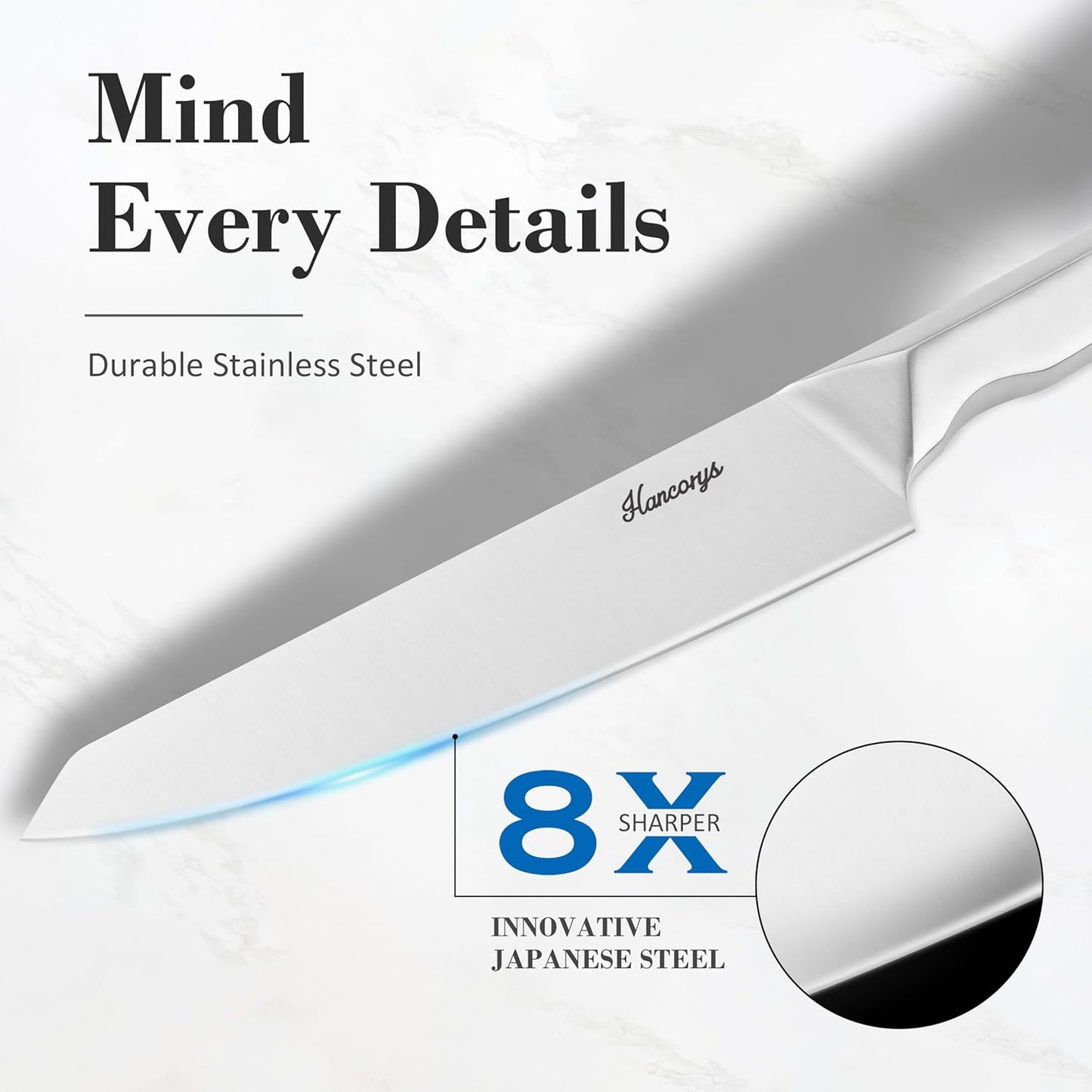 Kitchen Knife Set, 15PCS Knife Block Set with Built-in Sharpener | Japanese Stainless Steel Chef Knives Sets, Razor Sharp, Restaurant Grade, Anti-Rust, Dishwasher Safe, Elegant Box for Gift