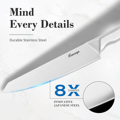 Kitchen Knife Set, 15PCS Knife Block Set with Built-in Sharpener | Japanese Stainless Steel Chef Knives Sets, Razor Sharp, Restaurant Grade, Anti-Rust, Dishwasher Safe, Elegant Box for Gift